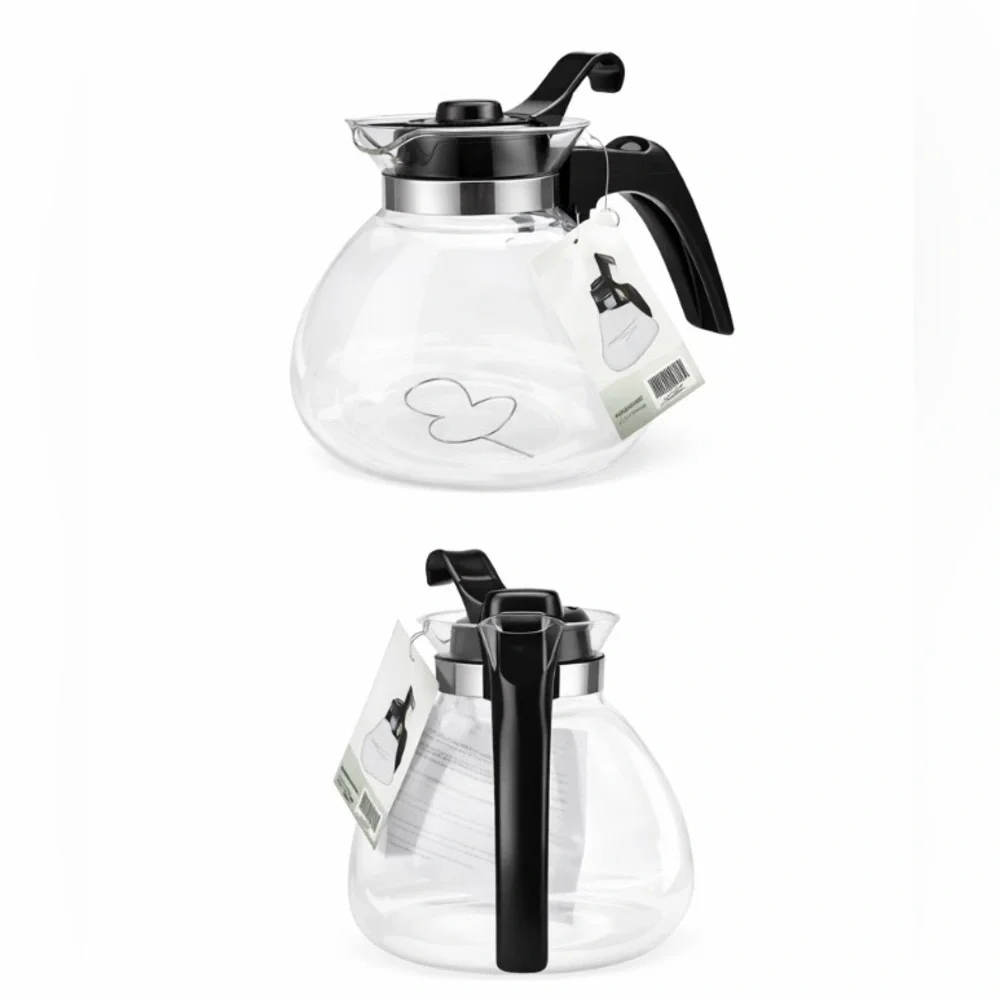 Stovetop Glass Whistling Tea Kettle 12 Cup SCHOTT DURAN Cafe Brew NWT NEW